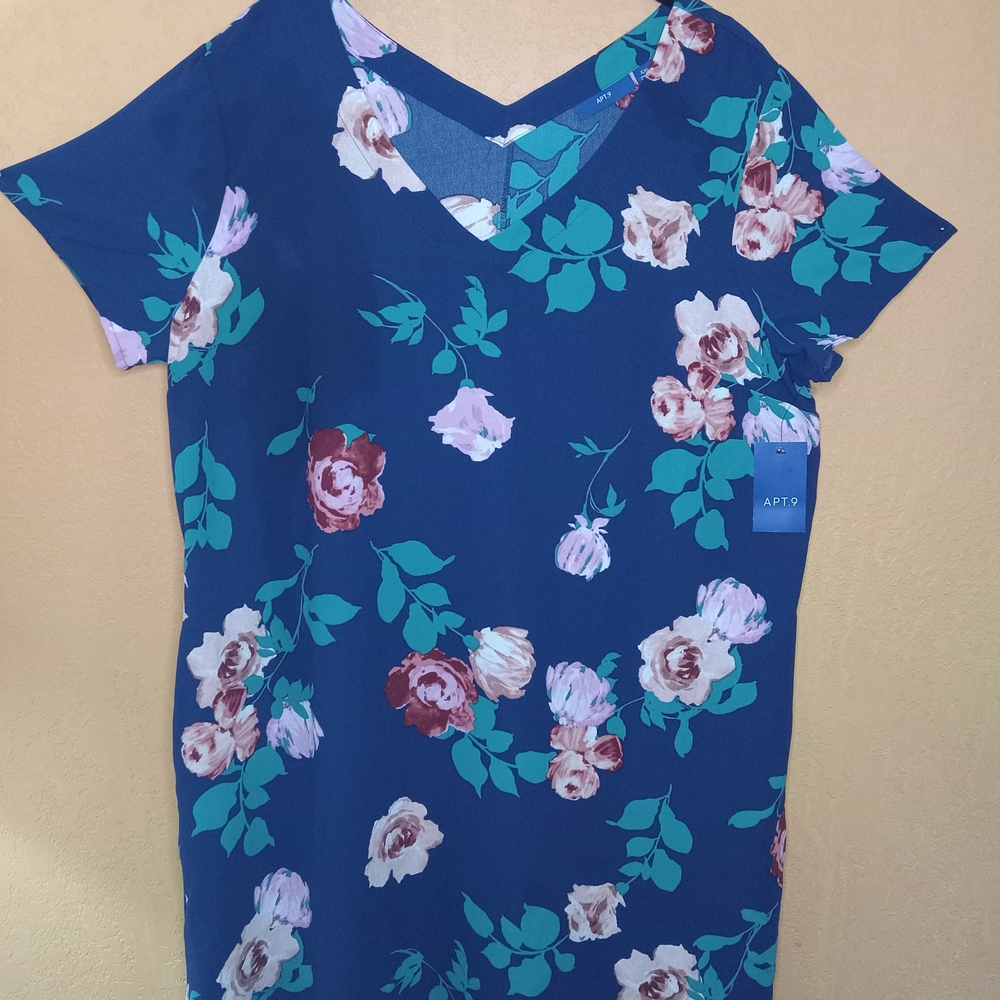 NWT Apt. 9 Floral V-Neck Dress XXL